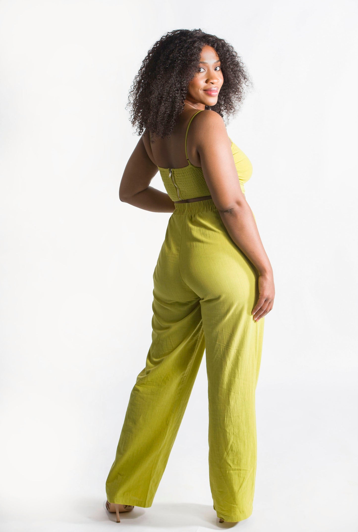 Ensemble pantalon champagne matcha