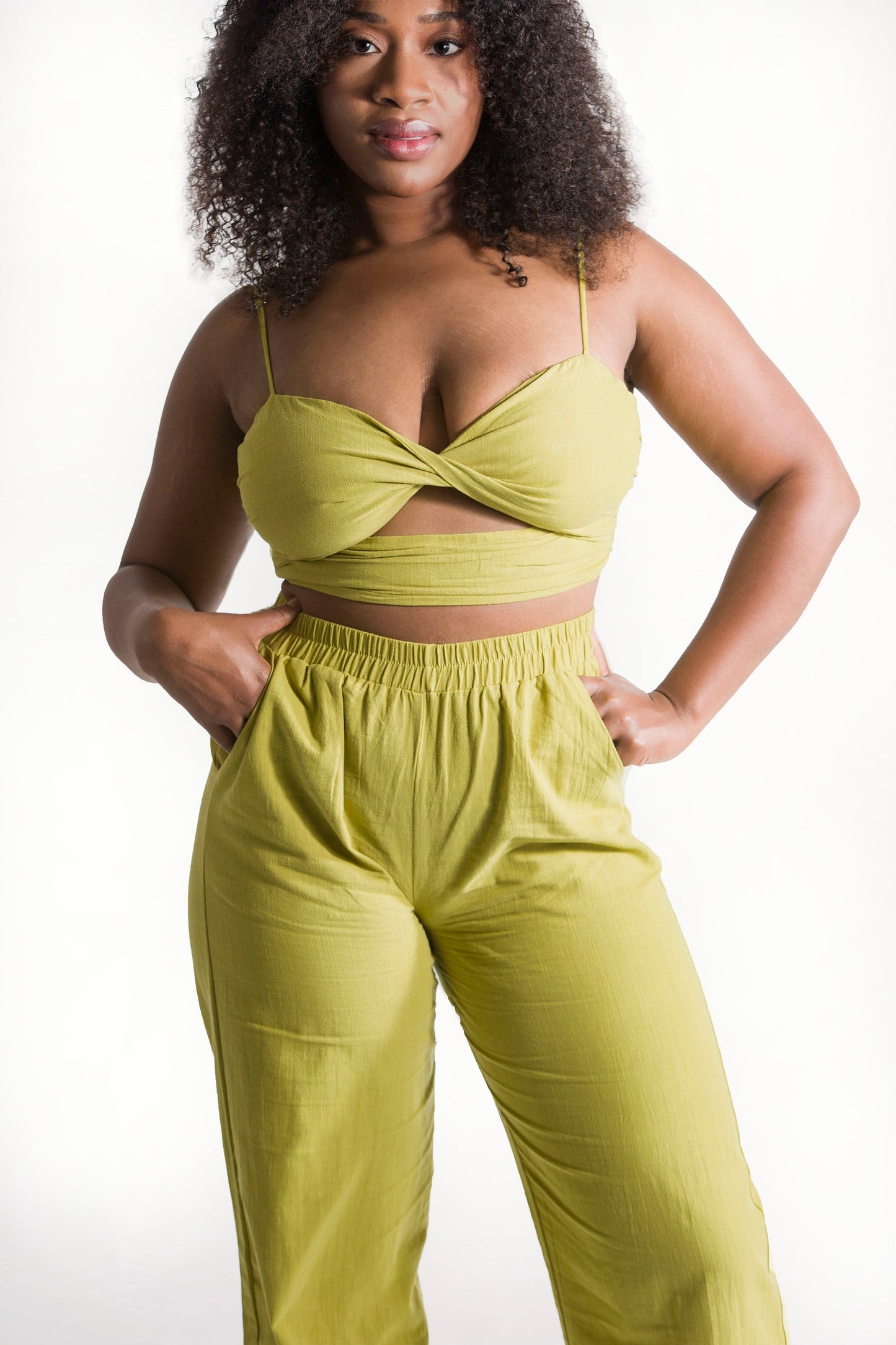 Ensemble pantalon champagne matcha